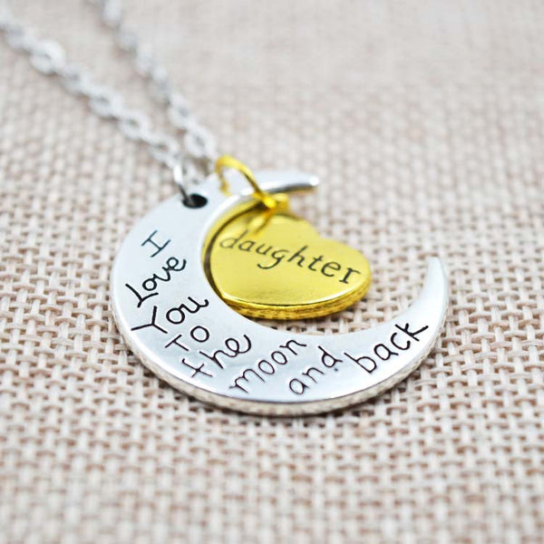 I Love You To The Moon And Back Silver Necklace - Free, Just Pay Shipping!